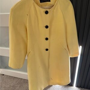 Zara Women's Lemon Yellow Cape Coat